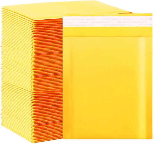 Vista 14 de packbabol Sobres de burbujas de papel kraft 3.5x5 Pulgadas 50 Pack, sobres autoadhesivos de papel para embalaje, sobres de adhesión fuerte, pequeñas