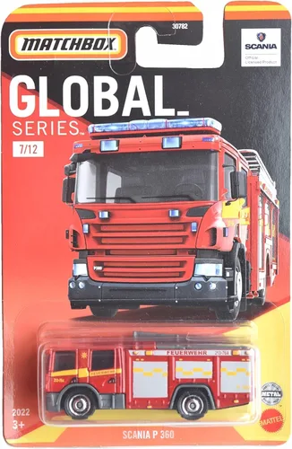 Vista 2 de Caja de cerillas - Camión de bomberos Scania P 360 - Serie Global 14/14 [rojo]