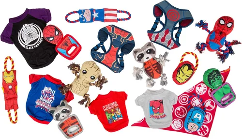 Vista 4 de Marvel Comics para mascotas - Arnés de Capitán América para perros, tamaño grande El mejor arnés de Avengers Infinity War para todos los perros