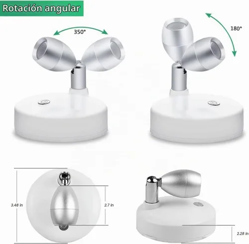 Vista 2 de KINDEEP Proyector LED inalámbrico RGB, luces de acento a pilas, luz de disco para interiores, luz vertical regulable con control remoto, blanco