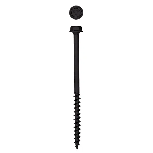 Vista 27 de Tornillos de retraso de madera estructural con cabeza hexagonal exterior de 1/2 "x 5" Powerlags Hex (25 EA)