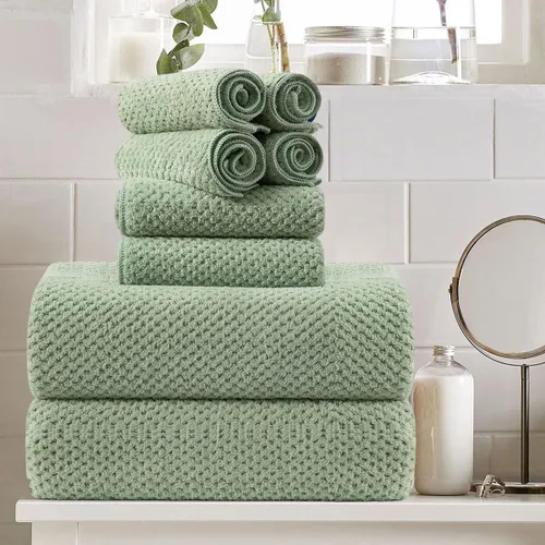 Vista 18 de Juego de 8 toallas de baño grandes negras para la familia, 2 toallas de baño de gran tamaño, 2 toallas de mano, 4 toallas pequeñas, 600GSM, suaves