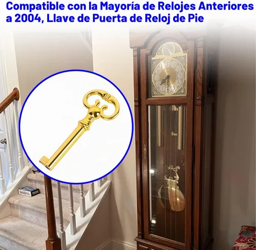 Vista 6 de Llave de reloj para puerta de abuelo, repuesto Ridgeway Grandfather, Sligh, Pearl, Seth, Thomas, Howard Miller Grandfather Clock Key adecuada