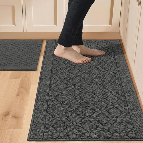Vista 50 de COSY HOMEER Tapete de cocina antideslizantes, absorbentes para el piso, alfombra de cocina lavable, tapete de pie para fregadero, alfombra de Beige