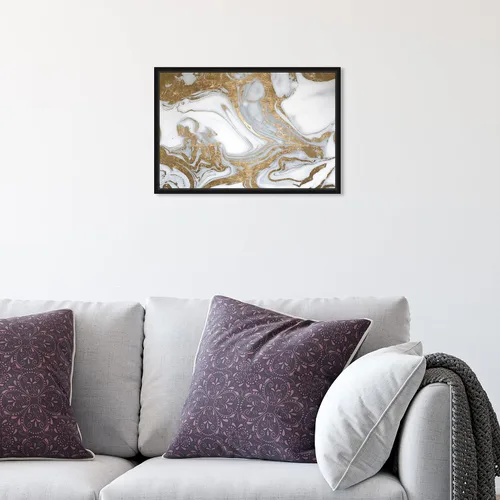 Vista 4 de The Oliver Gal Artist Co. Lienzo abstracto para pared, diseño de "Black Tie Nights" con cristales para decoración del hogar, 15 x 10 pulgadas, marco