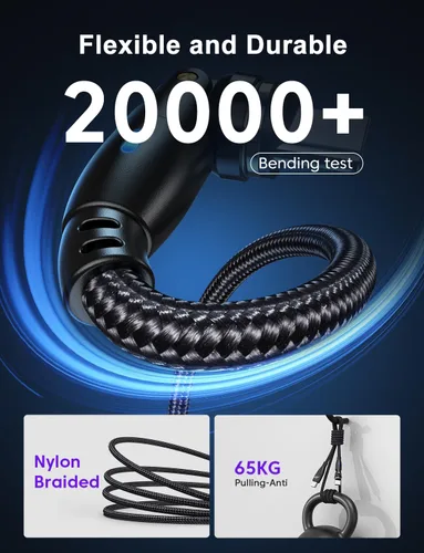 Vista 6 de Cable de carga magnético de rotación 540 de 100 W, 3.3 pies/6 pies, paquete de 2 unidades, cable USB C a USB C, cable de carga magnética, cable