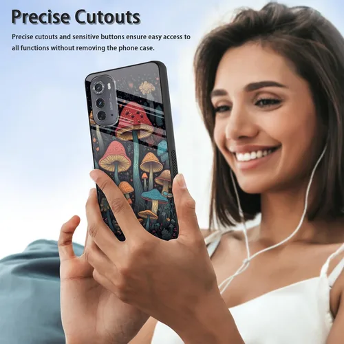 Vista 18 de Funda para Motorola Moto Edge 2022, cubierta trasera de vidrio templado con protector de pantalla, funda protectora a prueba de golpes para Motorola