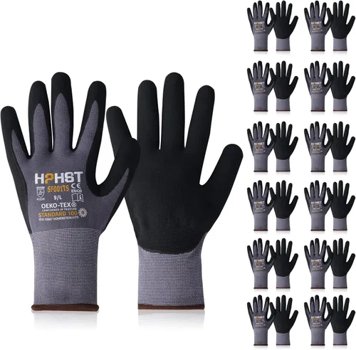 Vista 9 de Safety Work Gloves, SF001, Comfort Stretch Fit, Power Grip, Smart Touch, Durable Foam Coated, 3Pairs & 12Pairs