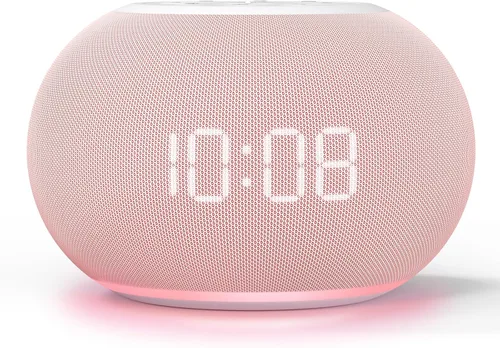 Vista 10 de REACHER - Máquina de sonido con atenuación automática y reloj de alarma con luz nocturna, 20 sonidos relajantes, pantalla digital LED, temporizador