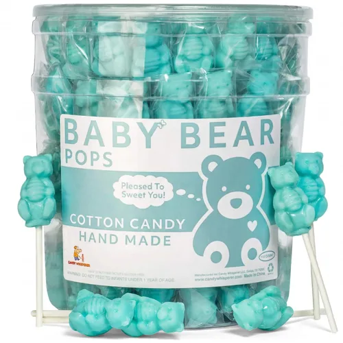 Vista 7 de Pink Bear Pops Lollipop Suckers: caramelos de oso bebé envueltos individualmente en un palo por Espeez - Bubble Gum Bears (24 unidades)