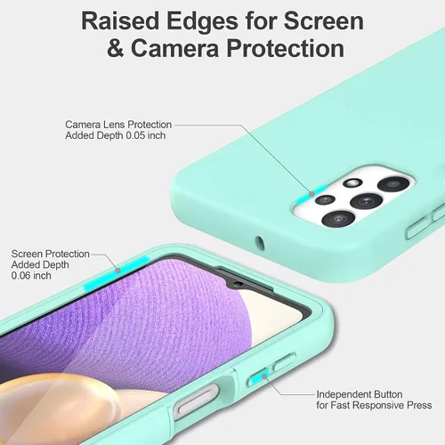 Vista 4 de Funda para Samsung Galaxy A32 5G con protector de pantalla integrado, protección de cuerpo completo a prueba de golpes