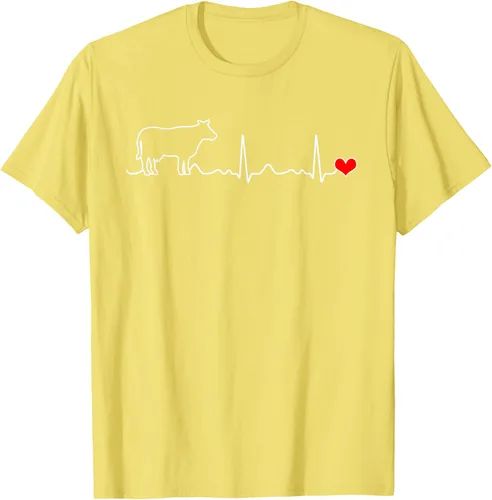 Vista 40 de Camiseta de paciente con corazón I Love My Cow Valve EKG Heartbeat Heart Pacient, Negro, S