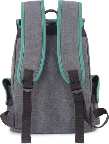 Vista 4 de Roffatide Anime Demon Slayer - Mochila de lona con solapa impresa para laptop