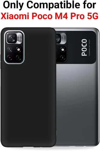 Vista 3 de Funda de teléfono personalizada para Xiaomi Poco M4 Pro 5G (no compatible con Poco M4 Pro), funda delgada de TPU antiarañazos, funda protectora Negro