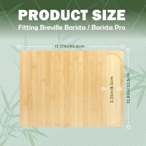 Vista 6 de Deslizador de electrodomésticos de bambú de gran tamaño mejorado para máquina de café espresso Breville Barista 870/878 – Bandeja deslizante debajo