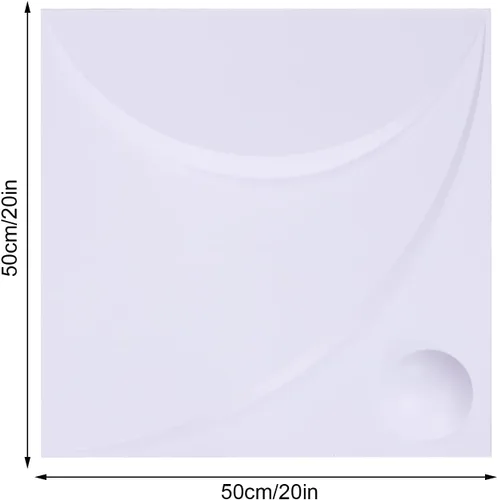 Vista 2 de Paneles de pared 3D para despegar y pegar, panel de pared 3D de PVC blanco, 19.7 x 19.7 in, paquete de 12 para decoración de pared