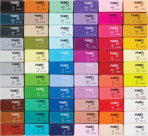 Vista 3 de STAEDTLER FIMO 8023 C66-1 - Arcilla de polímero suave para hornear, para joyería, escultura, manualidades, 66 piezas, colores surtidos, 8023 C66-1