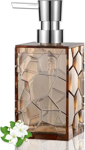 Vista 7 de Dispensador de Jabón de Manos, Botellas de Bomba Líquida de Plástico Acrílico Transparente Recargables Dispensador de Loción para Decoración de Baño