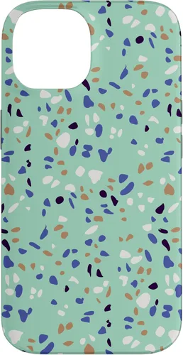 Vista 4 de Fun Vintage Green, Blue, White and Black Terrazzo Case for iPhone 16