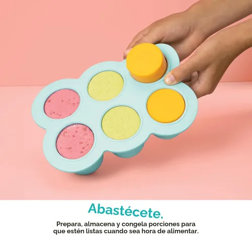 Vista 7 de NutriBullet NBY-50100 Sistema completo de fabricación de alimentos para bebés, 32 onzas, blanco, azul, transparente