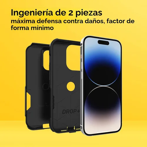 Vista 3 de OtterBox Funda para iPhone 14 Pro (solamente) de la serie Commuter, color negro, delgada y resistente, apta para bolsillo, con protección de puerto