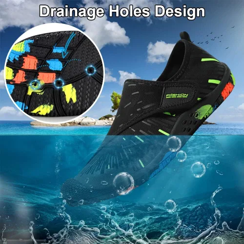 Vista 4 de Kivors Zapatos de agua, calcetines de piel descalza, zapatos de natación para hombres y mujeres, zapatos deportivos acuáticos de secado rápido