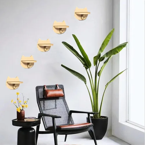 Vista 7 de SHENGOCASE Escalones para gatos montados en la pared de madera maciza de 6.7 x 7.5 pulgadas, muebles de pared para gatos, estantes y escaleras