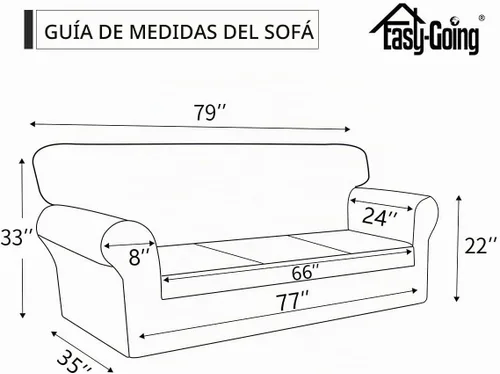 Vista 7 de Easy-Going Funda de Sofá Elástica de Microfibra de 2 Piezas – Cubierta de Sofá Suave y Ajustada de Spandex, Protector de Muebles Lavable con Parte