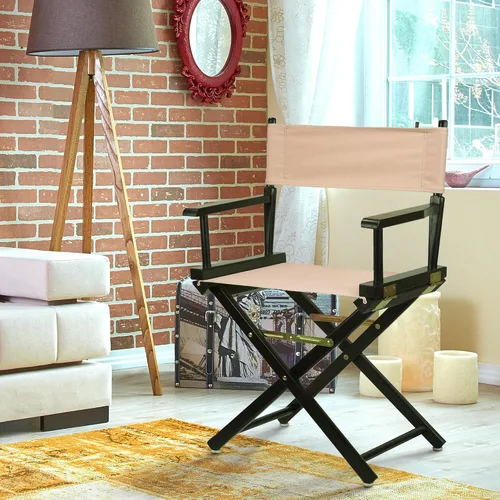Vista 4 de Casual Home - Silla de director de 18.0 in, marco negro con lona marrón