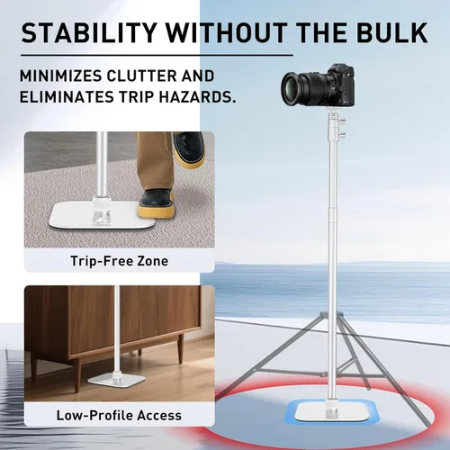 Vista 2 de Ailight TS50 Soporte para cámara, 12.6 a 53.1 pulgadas de altura, adaptador universal de tornillo de 1/4 a 3/8 pulgadas con cabezal giratorio
