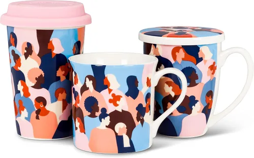 Vista 3 de Abbott Collection - Taza de viaje colorida (2 piezas, 5.5 pulgadas de alto)