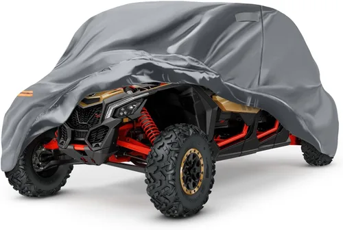 Vista 10 de Cubierta impermeable para UTV compatible con Polaris, cubierta para exterior de 6 capas con ventilaciones de aire, cremallera en la puerta