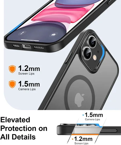 Vista 7 de SEXYMOM Funda magnética para iPhone 11 con protector de pantalla, compatible con carga inalámbrica, prueba de caídas de grado militar de 21 pies, a