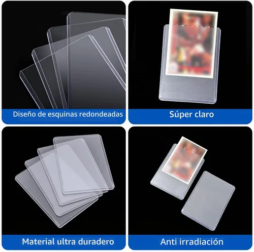 Vista 7 de 200 fundas para tarjetas de primera calidad para tarjetas intercambiables, protectores de plástico duro de calidad de archivo de 35 puntos