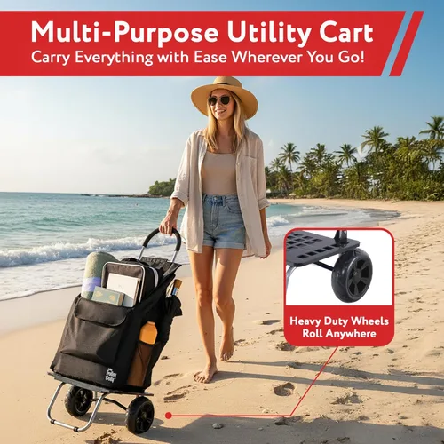 Vista 2 de dbest products - Carrito plegable de compras Trolley Dolly, Negro