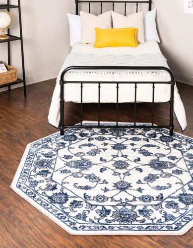 Vista 32 de Unique Loom Boston Collection - Alfombra rectangular de 2 x 3 pies y 1 pulgada, color gris y marfil