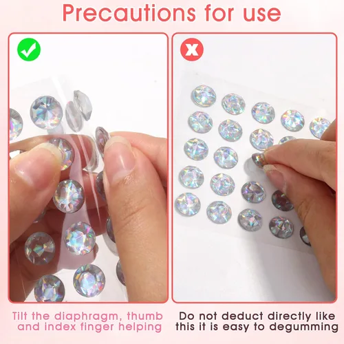 Vista 5 de 1982 calcomanías de diamantes de imitación de cristal AB para el cabello, diamantes de imitación autoadhesivos para la cara, joyas para cabello