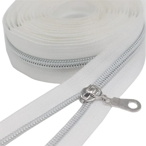 Vista 29 de YaHoGa #5 Cremalleras metálicas de nailon color latón antiguo de The Yard Bulk Cinta beige de 10 yardas con 25 unidades de tiradores para costura
