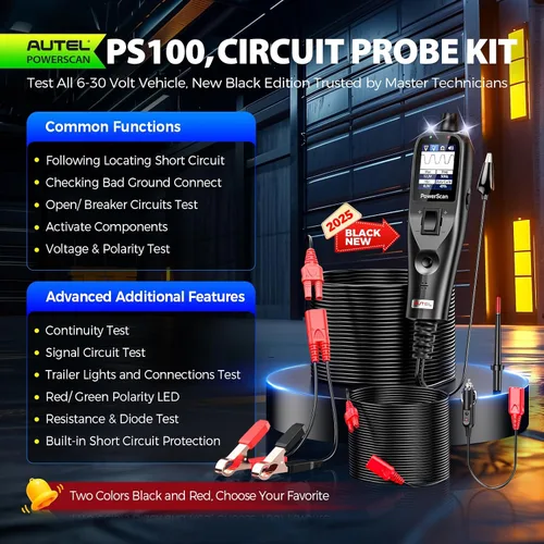 Vista 2 de Autel PowerScan PS100, probador de sonda de circuito de potencia automotriz