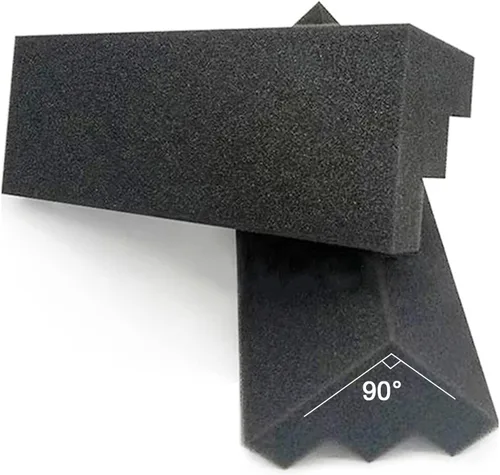 Vista 5 de Paneles de espuma acústica de 12 x 3 x 3 pulgadas, trampas para graves esquinas de espuma acústica, paneles de espuma a prueba de sonido para pared