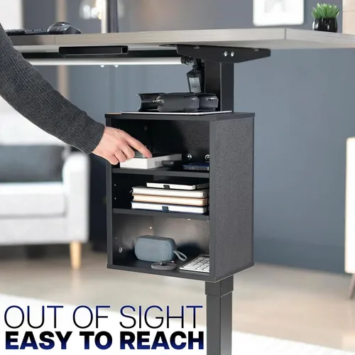 Vista 6 de VIVO DESK-SHELF3CL - Estantería debajo del escritorio, soporte de accesorios de oficina para suministros, dispositivos de juego y más, estantes