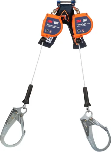 Vista 2 de 3M DBI-SALA Nano-Lok Edge Twin-Leg Personal Autorretráctil Lifeline 3500284, cable, gancho de acero para barras de refuerzo, 7 pies, Clase 2, ANSI