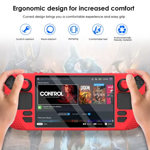 Vista 2 de PAKESI Protective Case for Steam Deck 2022 Release, Anti-Slip Soft Silicone Shockproof Protective Cover,Ergonomic Grip Case Console,Individuality
