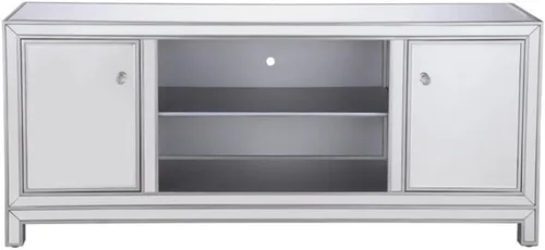 Vista 3 de Elegant Decor Soporte de TV con espejo de 60 pulgadas en plata antigua