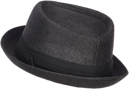 Vista 2 de Fedora de pastel de cerdo sólido de gran tamaño Negro