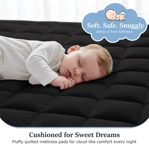 Vista 5 de LUX Décor Protector de Colchón Twin - Cubrecolchón Acolchado Elástico Ajustable Protector Hasta 16 Pulgadas de Profundidad - Cubrecolchón Suave