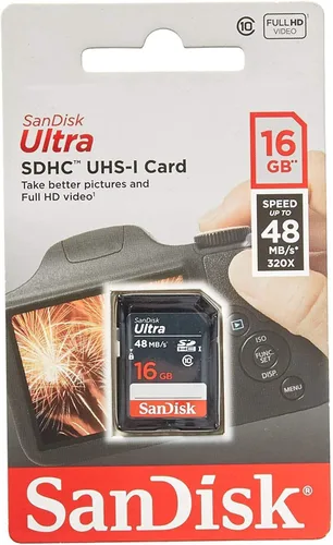 Vista 4 de Paquete de 5 tarjetas flash SanDisk Ultra de 16 GB SD SDHC UHS-I Clase 10 Velocidad de lectura de hasta 48 MB/s 320X SDSDUNB-016G-GN3IN Lote al por