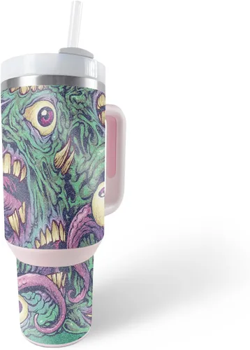 Vista 9 de MightySkins - Vaso con purpurina brillante compatible con Stanley The Quencher H2.0 FlowState de 40 onzas, Crazy Tikis, acabado protector y duradero