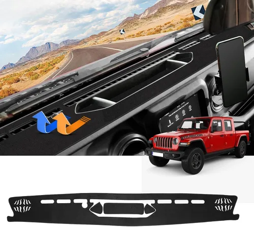 Vista 12 de Autorder - Tapete para salpicadero para 2007-2013 Chevy Chevrolet Silverado/GMC Sierra con dos guanteras, accesorios, cubierta de salpicadero