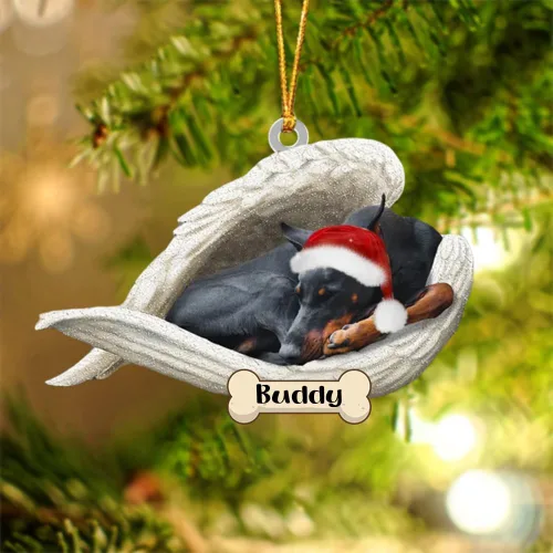 Vista 75 de Afghan Hounds - Adorno de Navidad con alas de ángel durmiente, recuerdo personalizado para perros 2024, adorno de forma acrílica, regalos
